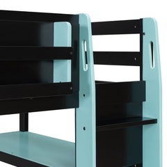 Bellemave® Gaming Loft Bed with Built - in Desk & Storage Shelves for Teens/Adults Bedroom, Space - Saving Wooden Bed Frame with LED & Side Race - Bellemave