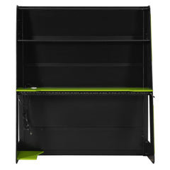 Bellemave® Gaming Loft Bed with Desk and Lights, Wood Loft Bed with Storage Shelves and Work Station - Bellemave