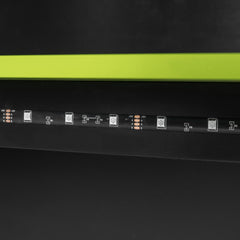 Bellemave® Gaming Loft Bed with Desk and Lights, Wood Loft Bed with Storage Shelves and Work Station - Bellemave