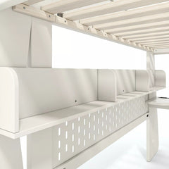 Bellemave® Gaming Loft Bed with Desk and Storage, LED Loft Bed Frame for Teens with Space-Saving Design - Bellemave