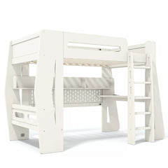 Bellemave® Gaming Loft Bed with Desk and Storage, LED Loft Bed Frame for Teens with Space-Saving Design - Bellemave