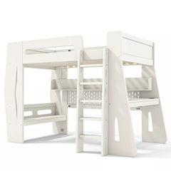 Bellemave® Gaming Loft Bed with Desk and Storage, LED Loft Bed Frame for Teens with Space-Saving Design - Bellemave