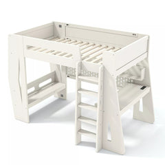 Bellemave® Gaming Loft Bed with Desk and Storage, LED Loft Bed Frame for Teens with Space-Saving Design - Bellemave
