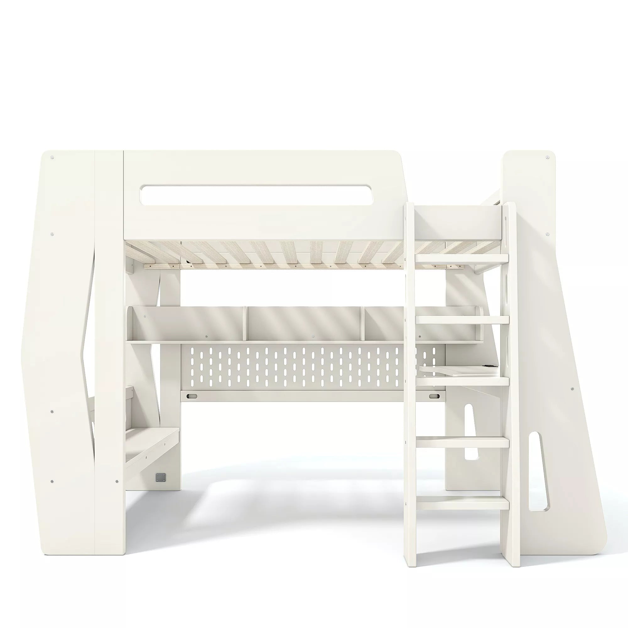 Bellemave® Gaming Loft Bed with Desk and Storage, LED Loft Bed Frame for Teens with Space-Saving Design - Bellemave