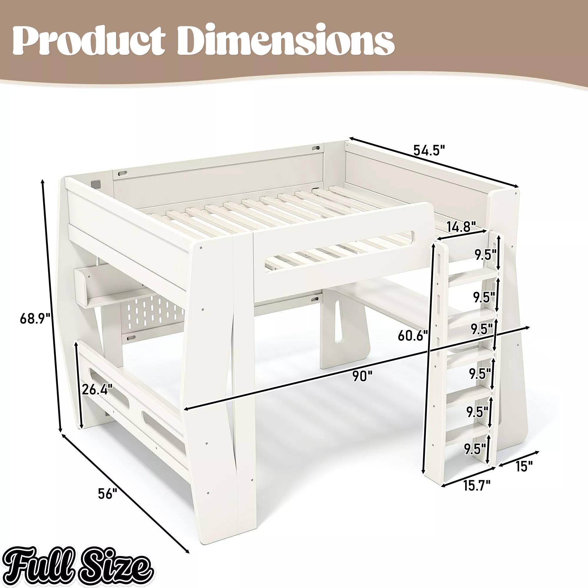 Bellemave® Gaming Loft Bed with Desk and Storage, LED Loft Bed Frame for Teens with Space-Saving Design - Bellemave