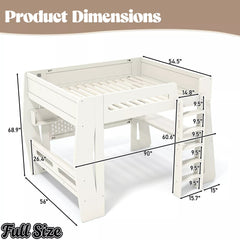 Bellemave® Gaming Loft Bed with Desk and Storage, LED Loft Bed Frame for Teens with Space-Saving Design - Bellemave