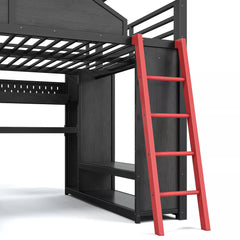 Metal Loft Bed Ladder and Guardrail Detail