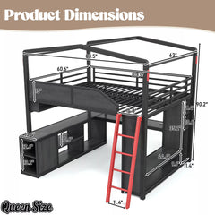 Queen Size Gaming Loft Bed Dimensions