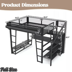 Full size gaming loft bed dimensions