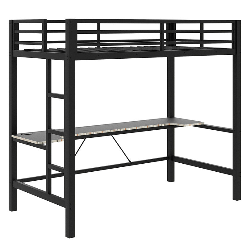 Bellemave® Gaming Metal Loft Bed with LED Light and Desk - Bellemave