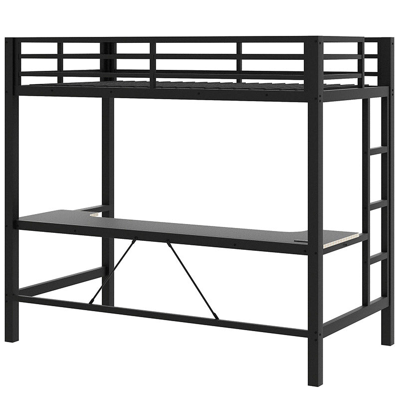 Bellemave® Gaming Metal Loft Bed with LED Light and Desk - Bellemave
