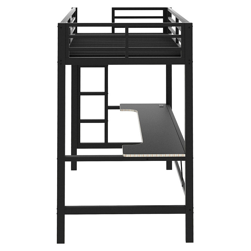 Bellemave® Gaming Metal Loft Bed with LED Light and Desk - Bellemave