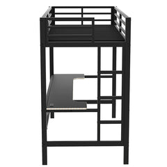 Bellemave® Gaming Metal Loft Bed with LED Light and Desk - Bellemave