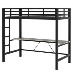 Bellemave® Gaming Metal Loft Bed with LED Light and Desk - Bellemave
