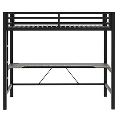 Bellemave® Gaming Metal Loft Bed with LED Light and Desk - Bellemave