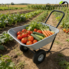 Bellemave® Garden Cart Wheelbarrow, Outdoor Utility Wagon with 10" Pneumatic Tires for Gardening, Warehouse - Bellemave