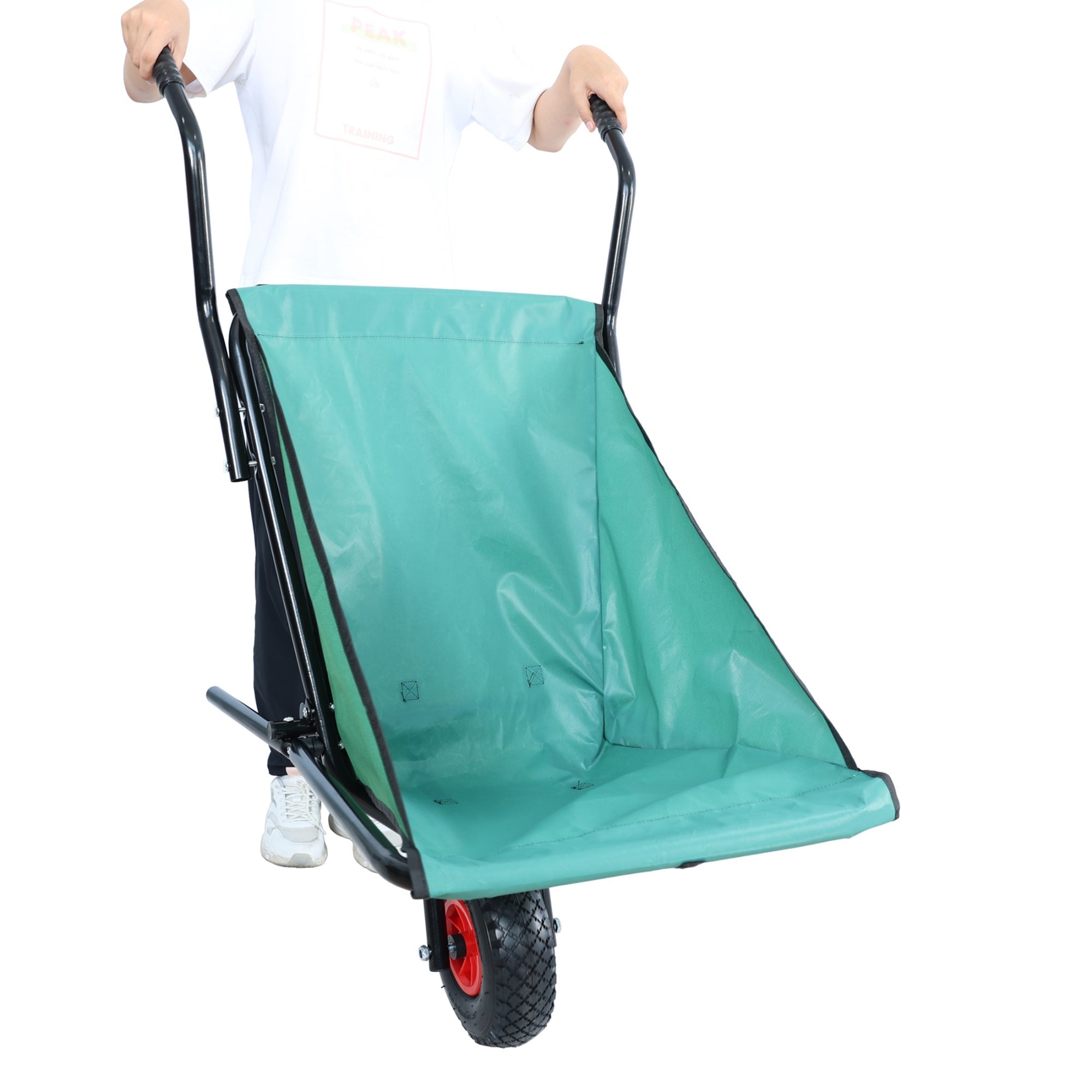 Bellemave® Garden Cart Wheelbarrow, Outdoor Utility Wagon with 10" Pneumatic Tires for Gardening, Warehouse - Bellemave