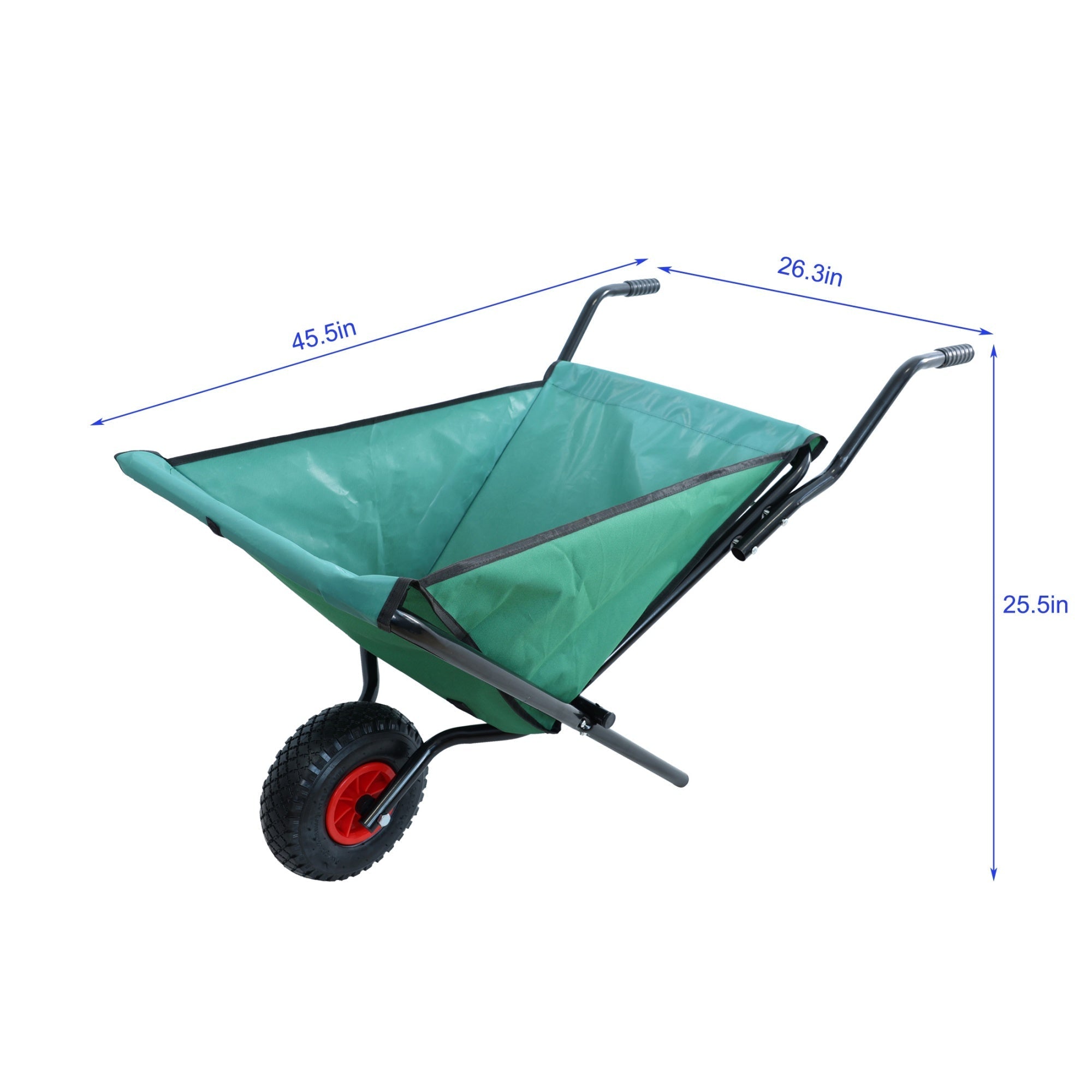 Bellemave® Garden Cart Wheelbarrow, Outdoor Utility Wagon with 10" Pneumatic Tires for Gardening, Warehouse - Bellemave
