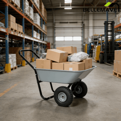 Bellemave® Garden Cart Wheelbarrow, Outdoor Utility Wagon with 10" Pneumatic Tires for Gardening, Warehouse - Bellemave