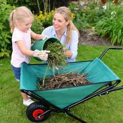 Bellemave® Garden Cart Wheelbarrow, Outdoor Utility Wagon with 10" Pneumatic Tires for Gardening, Warehouse - Bellemave