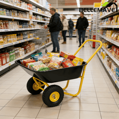 Bellemave® Garden Cart Wheelbarrow, Outdoor Utility Wagon with 10" Pneumatic Tires for Gardening, Warehouse - Bellemave