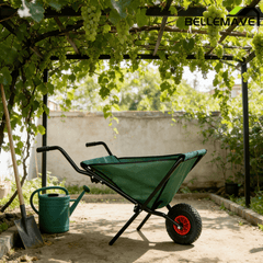 Bellemave® Garden Cart Wheelbarrow, Outdoor Utility Wagon with 10" Pneumatic Tires for Gardening, Warehouse - Bellemave