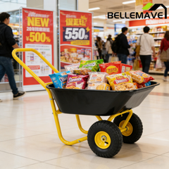 Bellemave® Garden Cart Wheelbarrow, Outdoor Utility Wagon with 10" Pneumatic Tires for Gardening, Warehouse - Bellemave