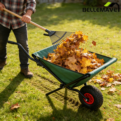 Bellemave® Garden Cart Wheelbarrow, Outdoor Utility Wagon with 10" Pneumatic Tires for Gardening, Warehouse - Bellemave