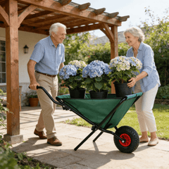 Bellemave® Garden Cart Wheelbarrow, Outdoor Utility Wagon with 10" Pneumatic Tires for Gardening, Warehouse - Bellemave