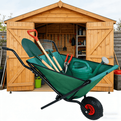 Bellemave® Garden Cart Wheelbarrow, Outdoor Utility Wagon with 10" Pneumatic Tires for Gardening, Warehouse - Bellemave