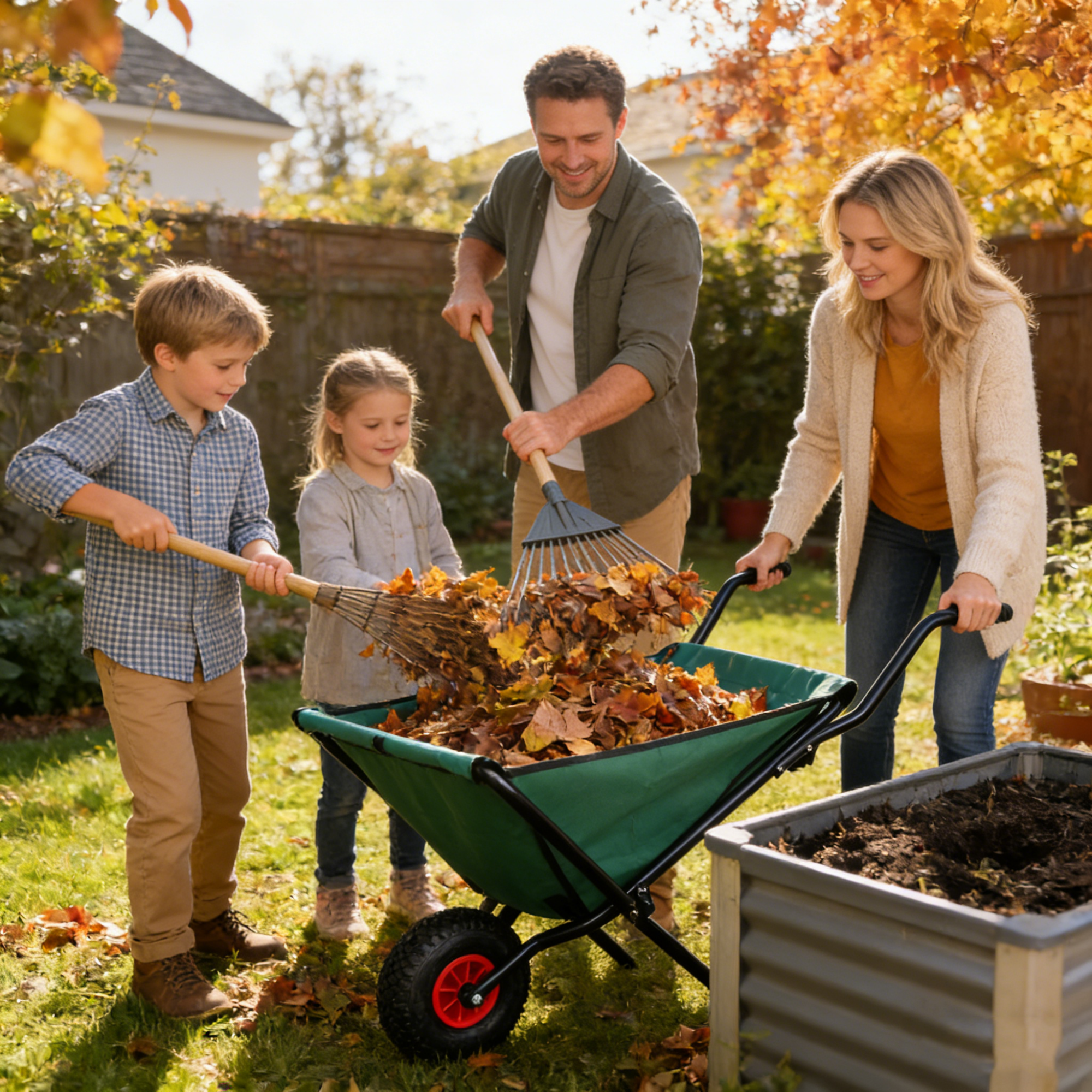 Bellemave® Garden Cart Wheelbarrow, Outdoor Utility Wagon with 10" Pneumatic Tires for Gardening, Warehouse - Bellemave