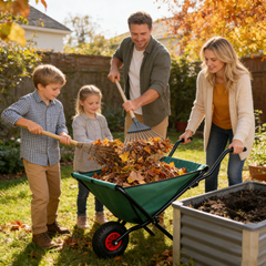 Bellemave® Garden Cart Wheelbarrow, Outdoor Utility Wagon with 10" Pneumatic Tires for Gardening, Warehouse - Bellemave