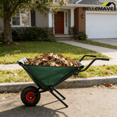 Bellemave® Garden Cart Wheelbarrow, Outdoor Utility Wagon with 10" Pneumatic Tires for Gardening, Warehouse - Bellemave