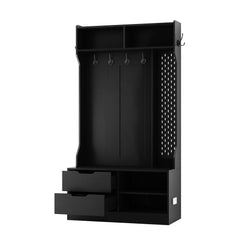 Bellemave® Hall Tree with 5 Hooks,Coat Hanger, Storage Bench - Bellemave