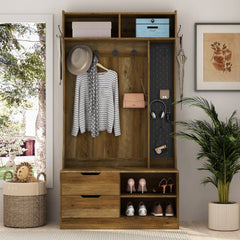 Bellemave® Hall Tree with 5 Hooks,Coat Hanger, Storage Bench - Bellemave