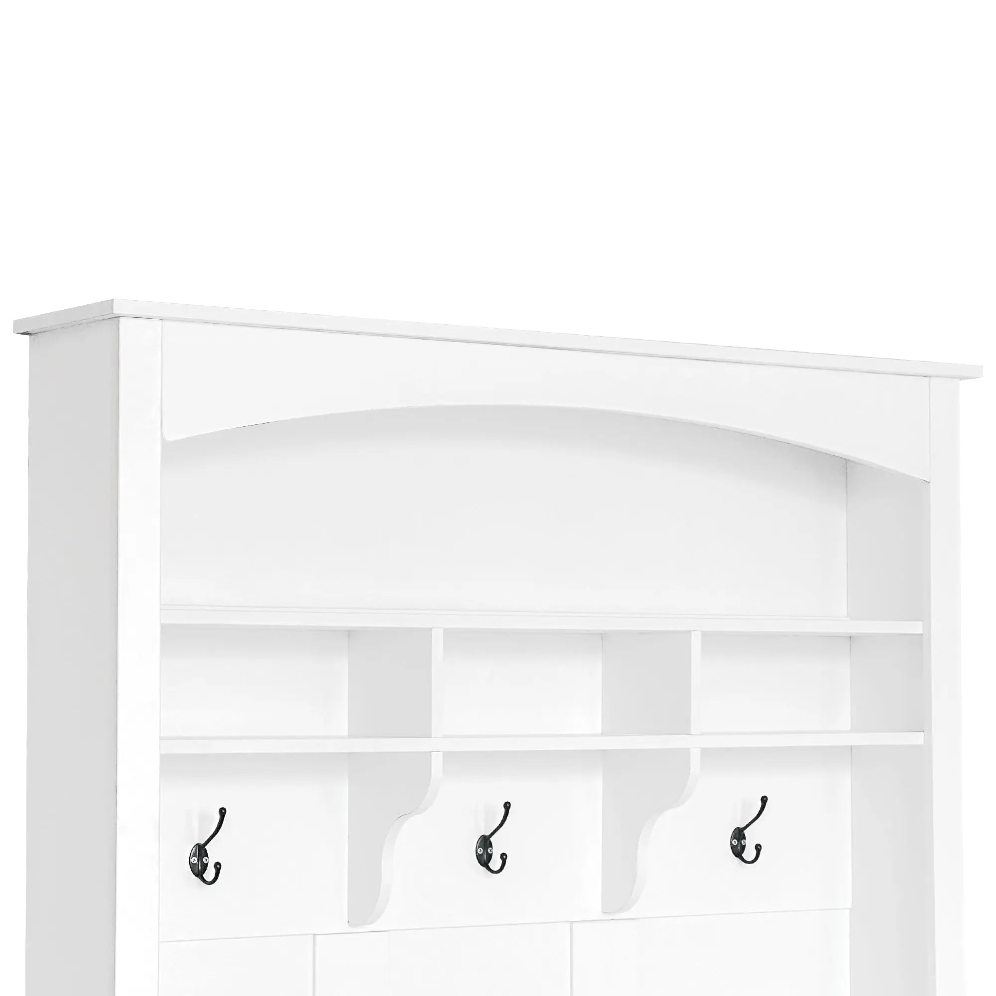 Bellemave® Hall Tree with Bench and Shoe Storage, with 3 Hanging Hooks, Rectangle Storage & Shelves - Bellemave