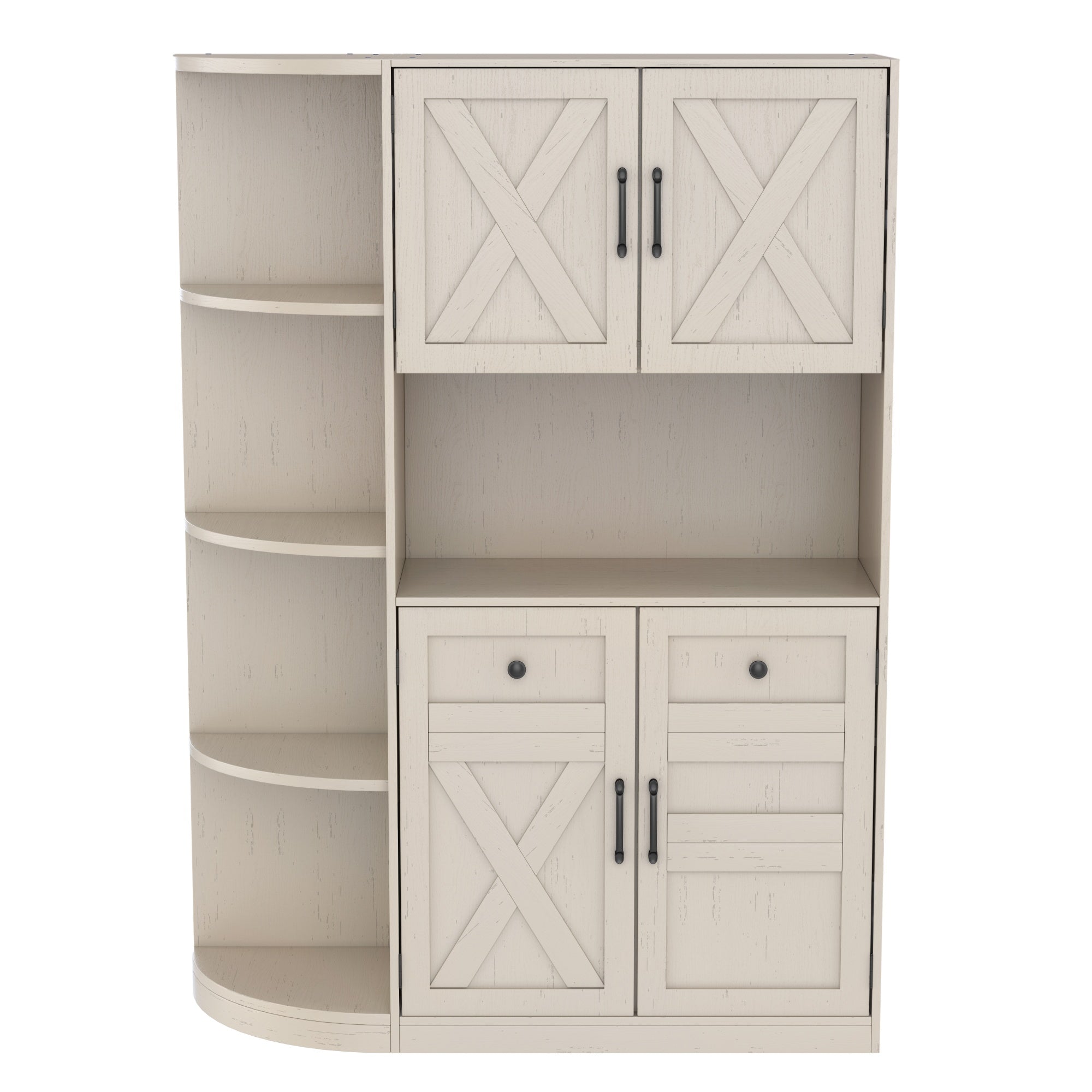 Bellemave® Hall Tree with Storage Cabinet, Hall Tree with 4 Hooks, Storage Cabinet for Living Room, Hallway, Enterway, Antique Blue - Bellemave