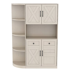 Bellemave® Hall Tree with Storage Cabinet, Hall Tree with 4 Hooks, Storage Cabinet for Living Room, Hallway, Enterway, Antique Blue - Bellemave