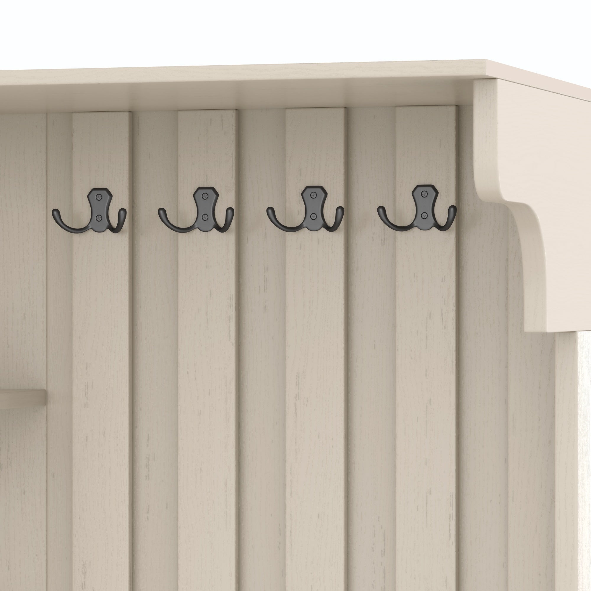 Bellemave® Hall Tree with Storage Cabinet, Hall Tree with 4 Hooks, Storage Cabinet for Living Room, Hallway, Enterway, Antique Blue - Bellemave