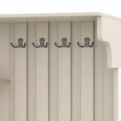 Bellemave® Hall Tree with Storage Cabinet, Hall Tree with 4 Hooks, Storage Cabinet for Living Room, Hallway, Enterway, Antique Blue - Bellemave