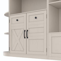 Bellemave® Hall Tree with Storage Cabinet, Hall Tree with 4 Hooks, Storage Cabinet for Living Room, Hallway, Enterway, Antique Blue - Bellemave