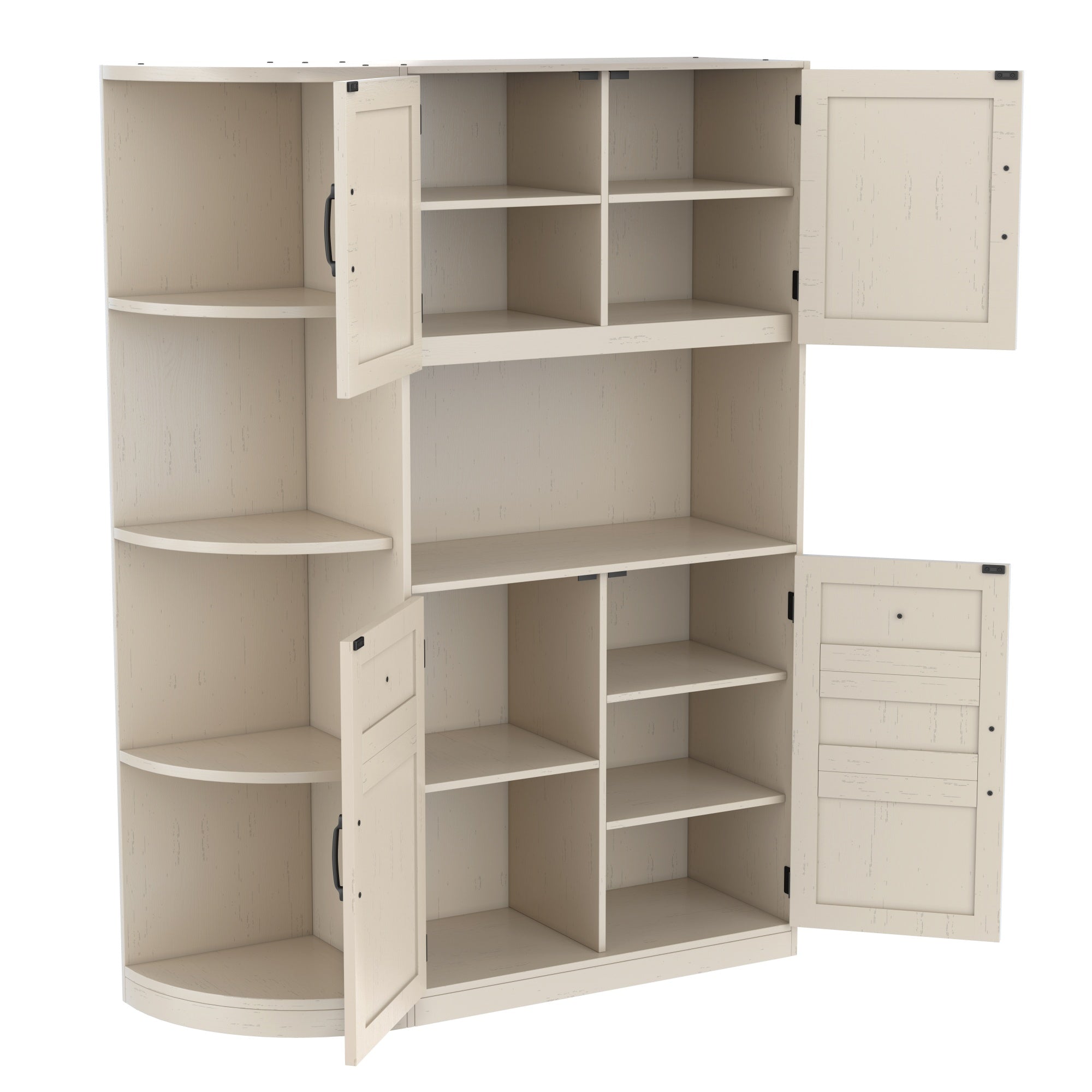 Bellemave® Hall Tree with Storage Cabinet, Hall Tree with 4 Hooks, Storage Cabinet for Living Room, Hallway, Enterway, Antique Blue - Bellemave