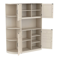 Bellemave® Hall Tree with Storage Cabinet, Hall Tree with 4 Hooks, Storage Cabinet for Living Room, Hallway, Enterway, Antique Blue - Bellemave