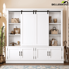 Bellemave® Hall Trees with A Tree - Shaped Entryway Design,Features Sliding Rails Ideal for Living Rooms & Hallways,Blue - Bellemave