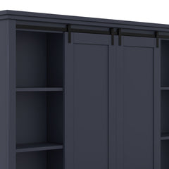 Bellemave® Hall Trees with A Tree - Shaped Entryway Design,Features Sliding Rails Ideal for Living Rooms & Hallways,Blue - Bellemave