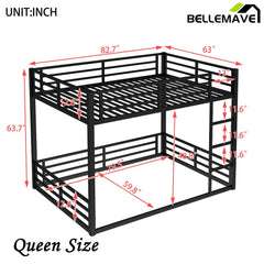 Bellemave® Heavy - Duty Metal Floor Bunk Bed - Bellemave