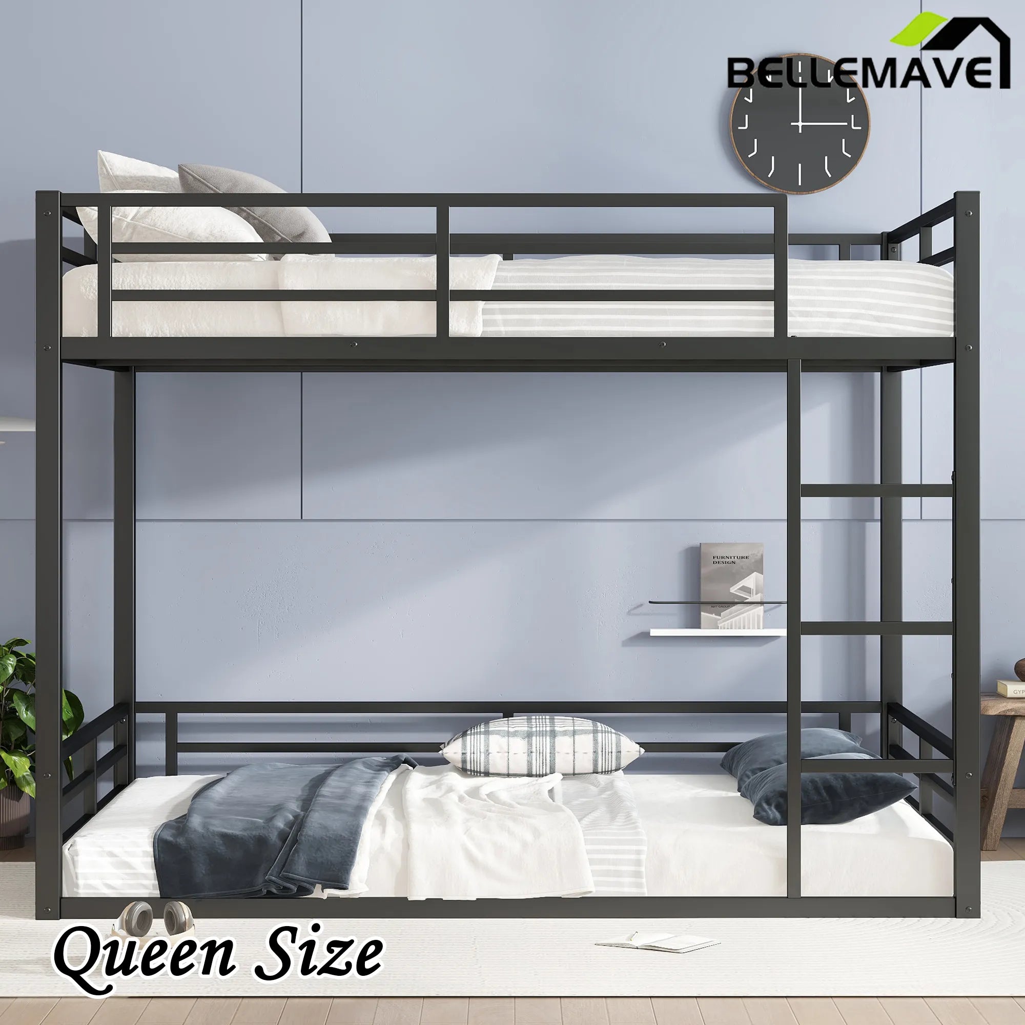 Bellemave® Heavy - Duty Metal Floor Bunk Bed - Bellemave