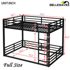 Bellemave® Heavy - Duty Metal Floor Bunk Bed - Bellemave