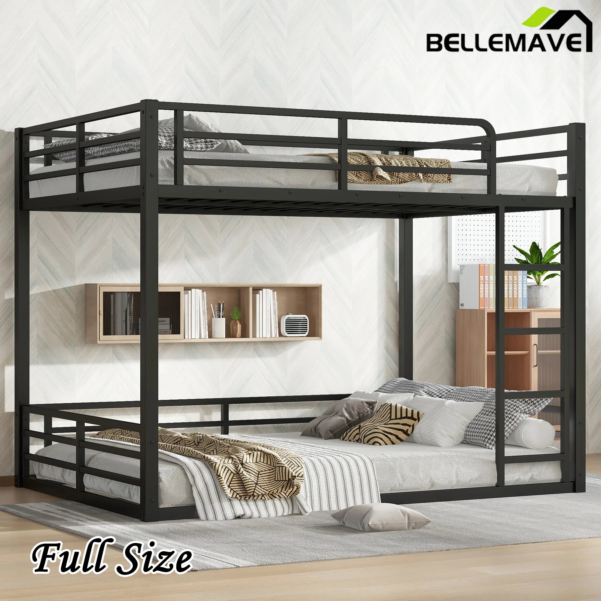Bellemave® Heavy - Duty Metal Floor Bunk Bed - Bellemave