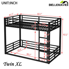 Bellemave® Heavy - Duty Metal Floor Bunk Bed - Bellemave